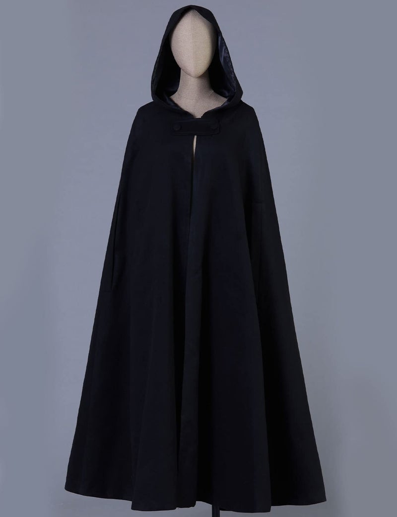 BEAUTELICATE Hooded Cloak Wedding Cape for Women Bridal Winter Robe Wool Blend Halloween Costume Christmas - Image 5